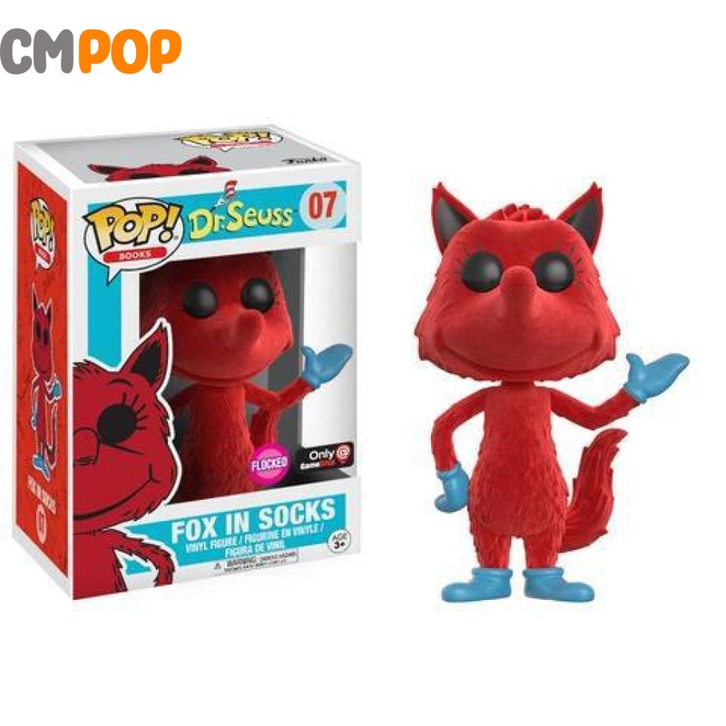 Fox In Socks  - #07 - Funko Pop! - Books - Dr Seuss - Flocked - Gamestop Exclusive