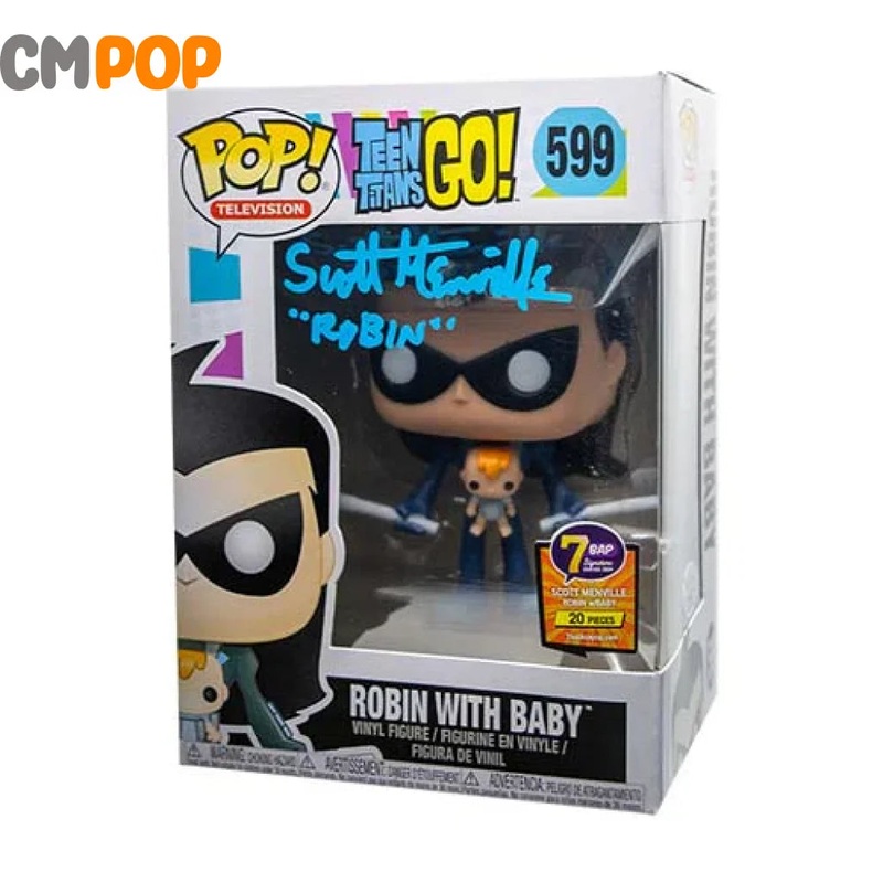 Robin with Baby - #599 - Funko Pop! - Television - Teen Titans Go -  Signed by Scott Menville (20 pcs) - Certified Pop!