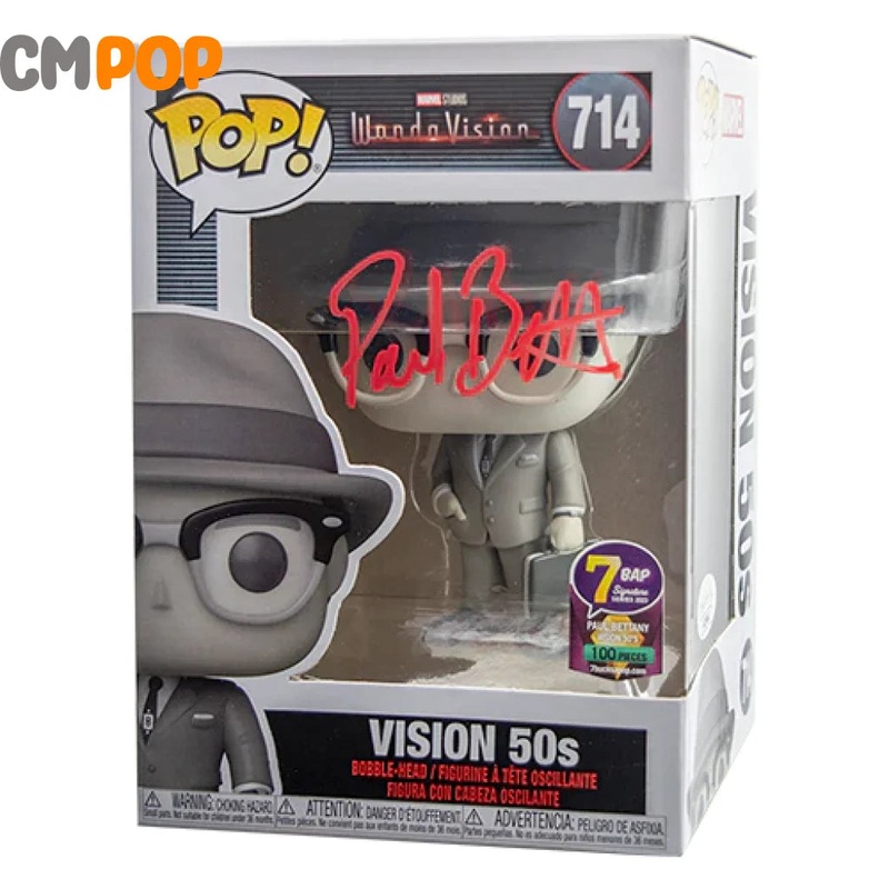 Vision - #714 - Funko Pop! - Marvel - Wanda Vision - Signed by Paul Bettany ( 100 Pcs) - Certified Pop!