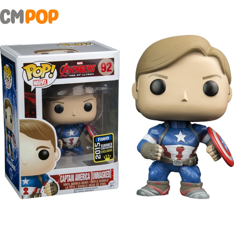 Captain America (Unmasked) - #92 - Funko Pop! - Marvel - Avengers - 2015 Convention Exclusive