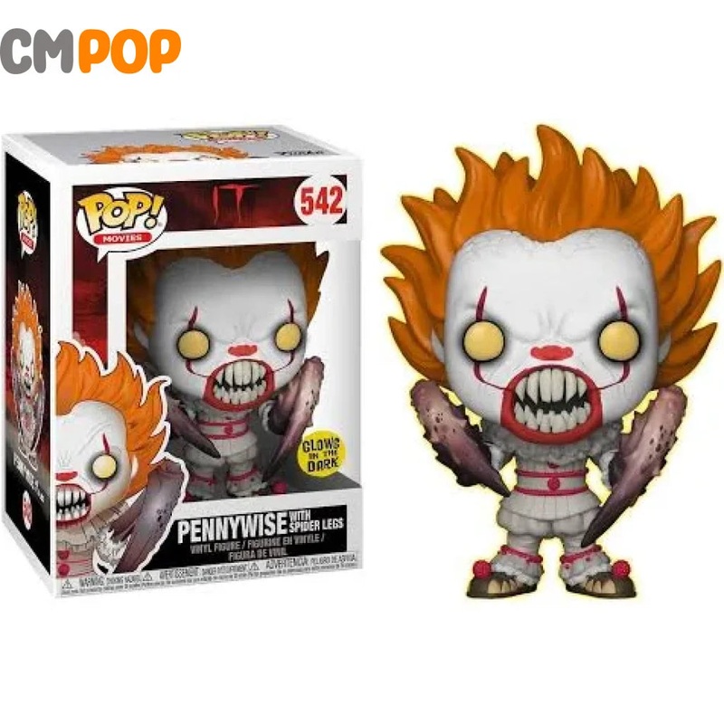 Pennywise with Spider Legs  - #542 - Funko Pop! -  IT - Horror - Glows in the dark