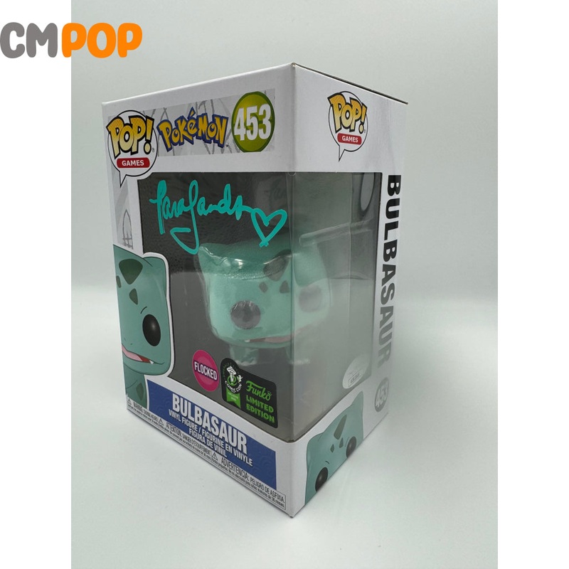 Bulbasaur- #453 - Funko Pop! - Pokemon -Flocked - Signed By Tara Sands  - Certified Pop!