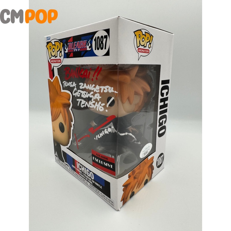 Ichigo - #1087 - Funko Pop! - Animation  - Bleach  - AAA Anime Exclusive - Signed by Johnny Yong Bosch  - Certified Pop!