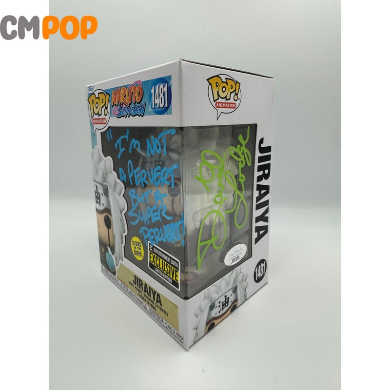 Jiraiya- #1481 - Funko Pop! - Animation - Naruto Shippuden -GITD - Entertainment Exclusive - Signed by David Lodge   - Certified Pop!