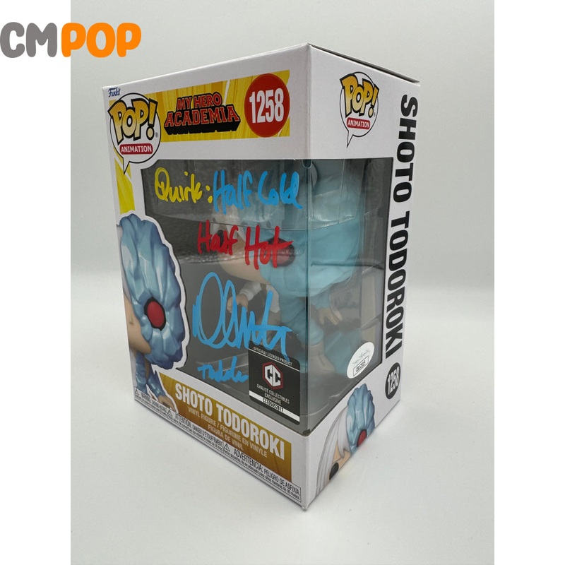 Shoto Todoroki - #1258 - Funko Pop! - Animation  - My Hero Academia  -  Chalice Collectibles  Exclusive - Signed by David Mantranga    - Certified Pop!