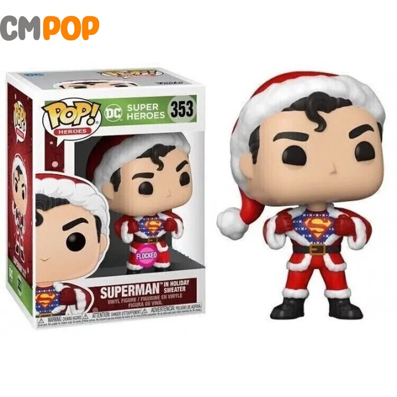 Superman In Holiday Sweater - #353 - Funko Pop! - Heroes - Super Heroes - Flocked - Special Edition