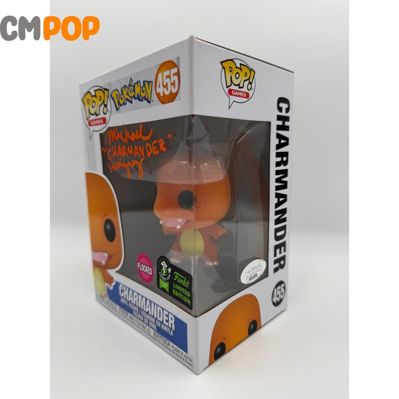 Charmander - #455- Funko Pop! - Pokemon -Flocked - Emerald City Con Exclusive - Signed By Michael Haigney - Certified Pop!