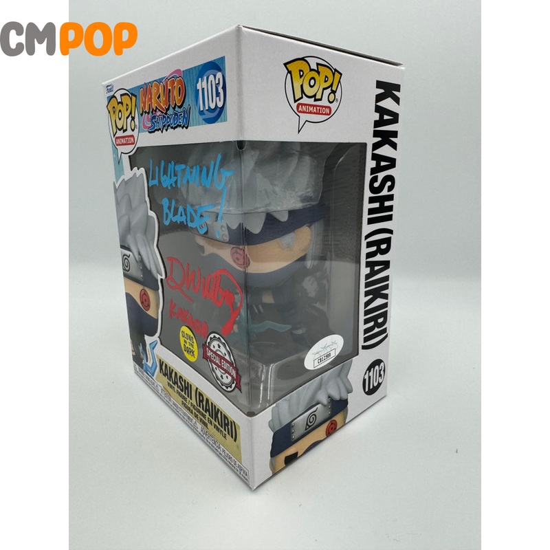 Kakashi (Raikiri)  - #1103 - Funko Pop! - Animation  - Naruto Shippuden -  GITD -Special Edition Exclusive - Signed by  Dave Wittenberg   - Certified Pop!