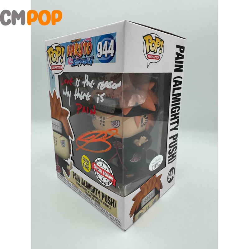 Pain (Almighty Push)  - #944 - Funko Pop! - Animation  - Naruto Shippuden -  GITD -Special Edition Exclusive - Signed by Troy Baker     - Certified Pop!