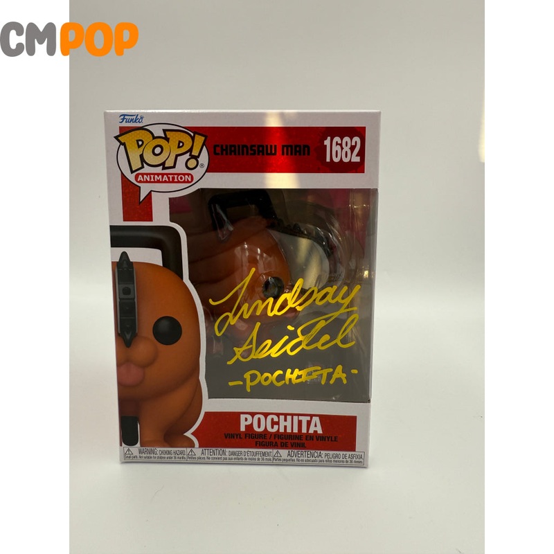Pochita- #1682- Funko Pop! - Animation  - Chainsaw Man - Signed by Lindsay Seidel - Certified Pop!