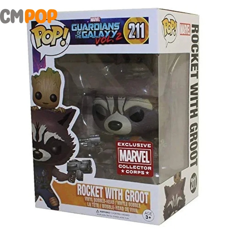 Rocket With Groot - #211- Funko Pop!  - Marvel - Guardians Of The Galaxy Vol 2 - MCC Exclusive