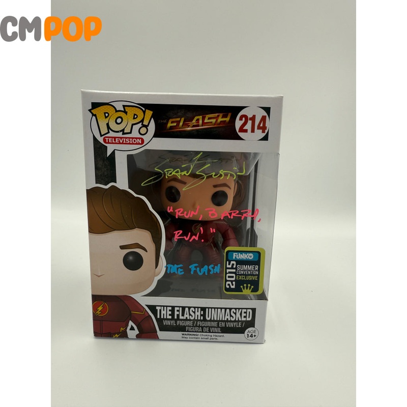 The Flash: Unmasked - #214  - Funko Pop! - Television - Flash - Signed by Grant Gustin- Certified Pop!