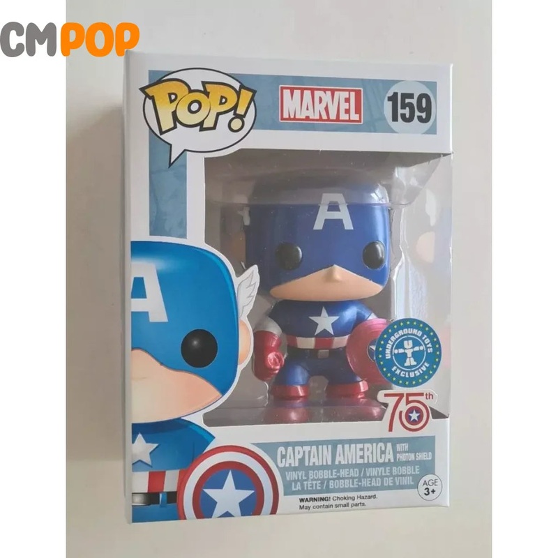 Captain America With Proton Shield (75th) - #159 - Funko Pop! - Marvel - Underground Toys Exclusive