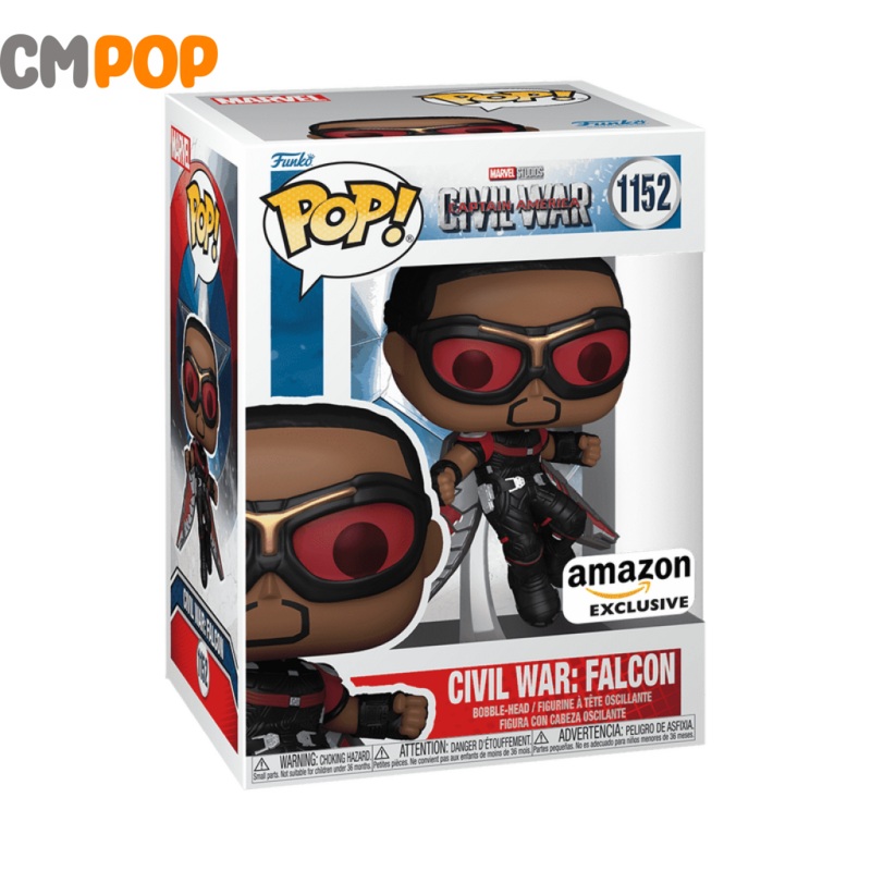 Civil War: Falcon - #1152 - Funko Pop! - Marvel - Civil War Captain America - Amazon Exclusive