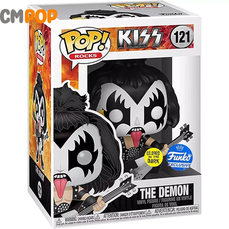 The Demon - #121  - Funko Pop! - Rocks - Kiss - Funko Exclusive - Glows in The Dark