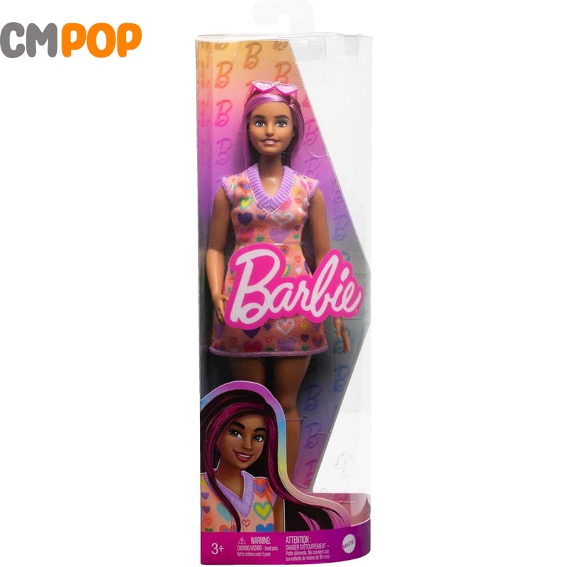 Barbie Fashionistas Doll 207 - Pink Streaked Hair & Heart Dress