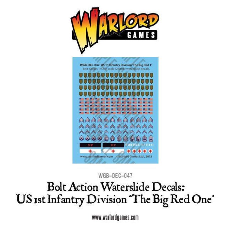 Warlord - Bolt Action Decals - US 1st Infantry Division 'Big Red One'