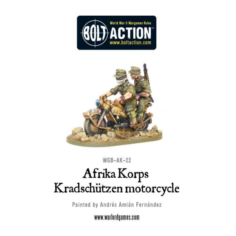 Warlord - Bolt Action  Afrika Korps Kradschutzen motorcycle