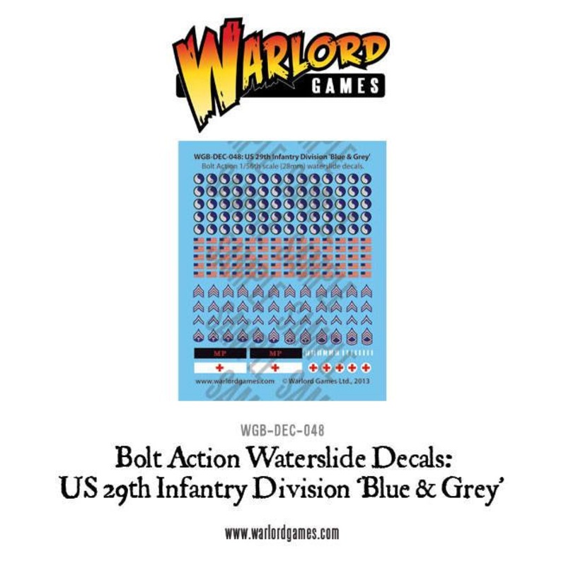 Warlord - Bolt Action Decals - US 29th Infantry Division 'Blue & Grey'
