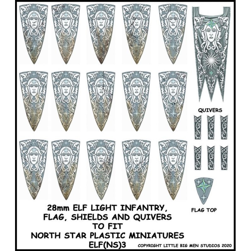 LBMS Transfers - Elf Light Infantry  Banner & Shields  3