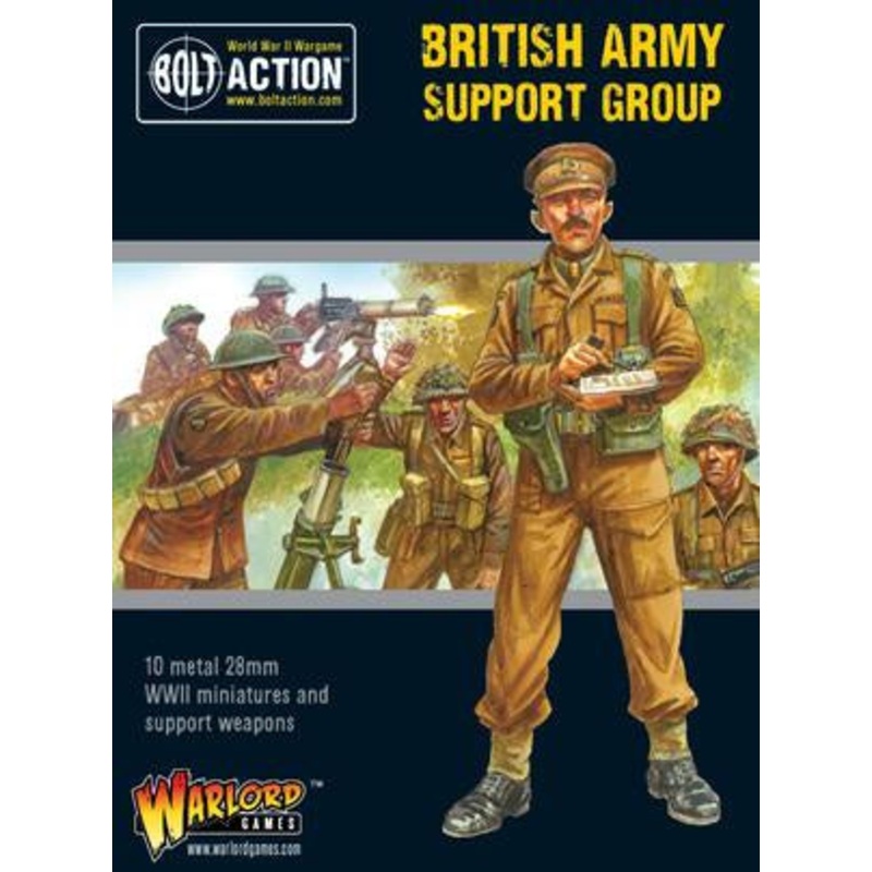 Warlord - Bolt Action  British Army Support Group (HQ & Mortar & MMG)
