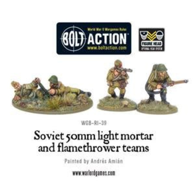 Warlord - Bolt Action  Soviet Army 50mm light mortar and Flamethrower teams