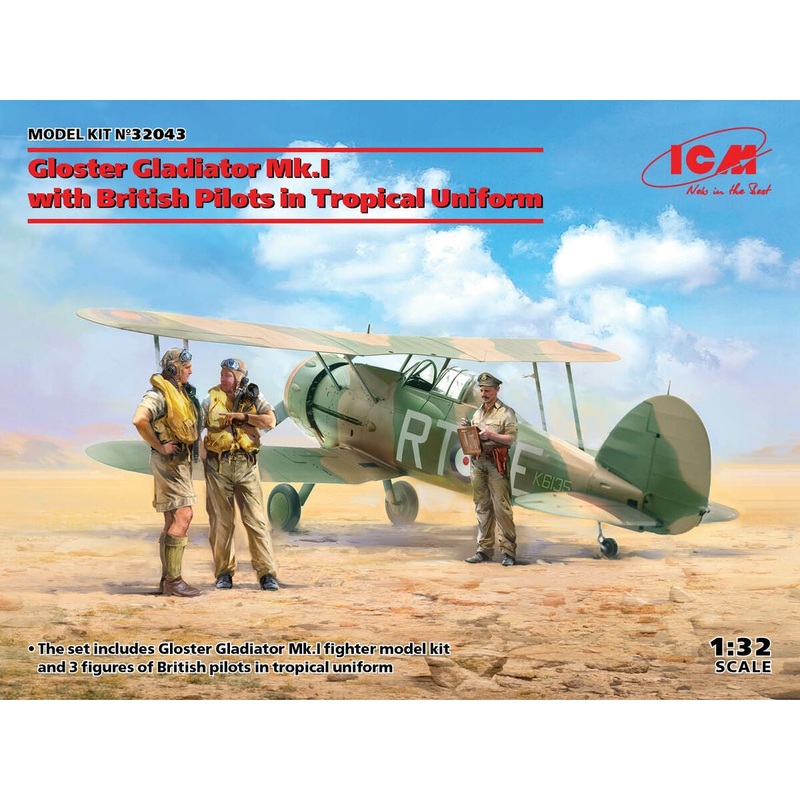 ICM - 1/32 Gloster Gladiator Mk.I w/ British Pilots
