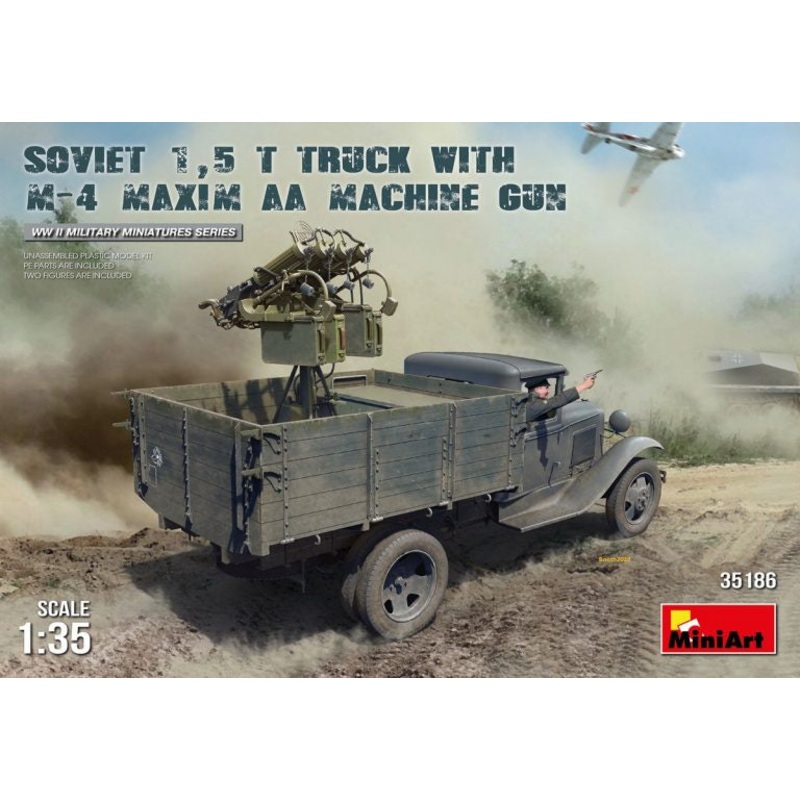 Miniart - 1/35 Soviet 15 T Truck w/ M-4 Maxim AA Machine Gun