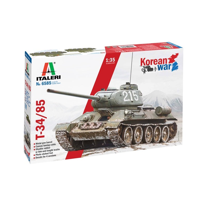 Italeri - 1/35 T-34/85 "Korean War" incl. Metal Barrel & PE