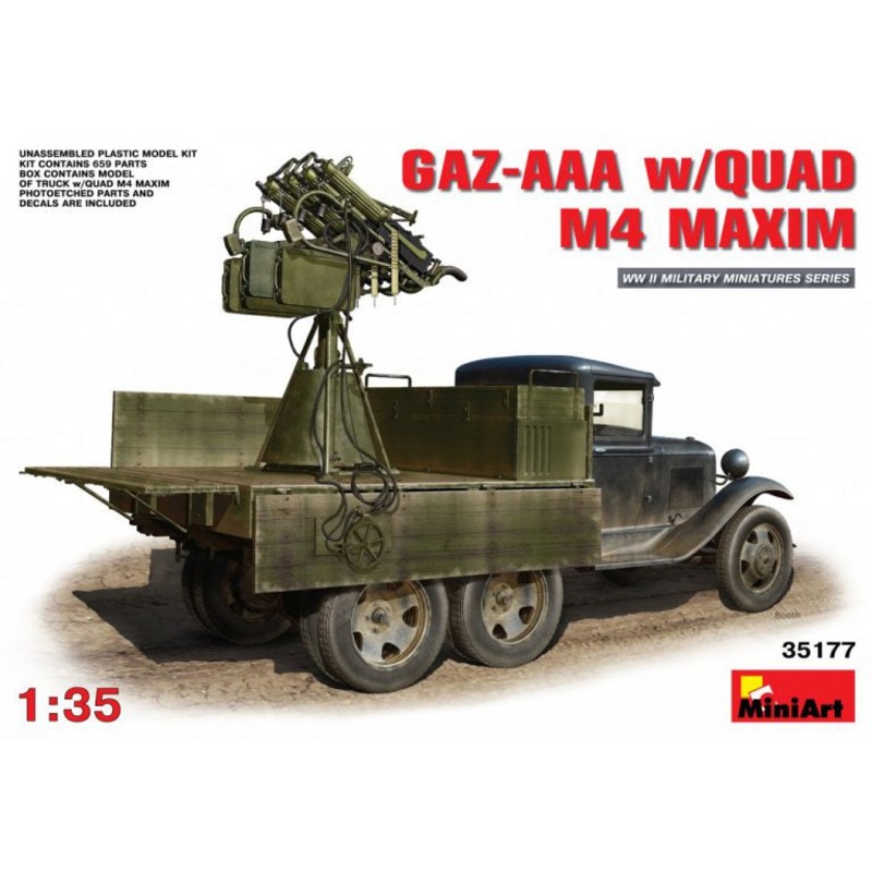 Miniart - 1/35 GAZ-AAA w/QUAD M4 Maxim