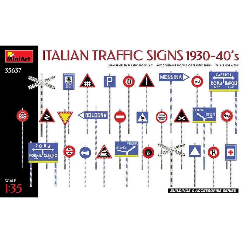 Miniart - 1/35 Italian Traffic Signs 1930-40s