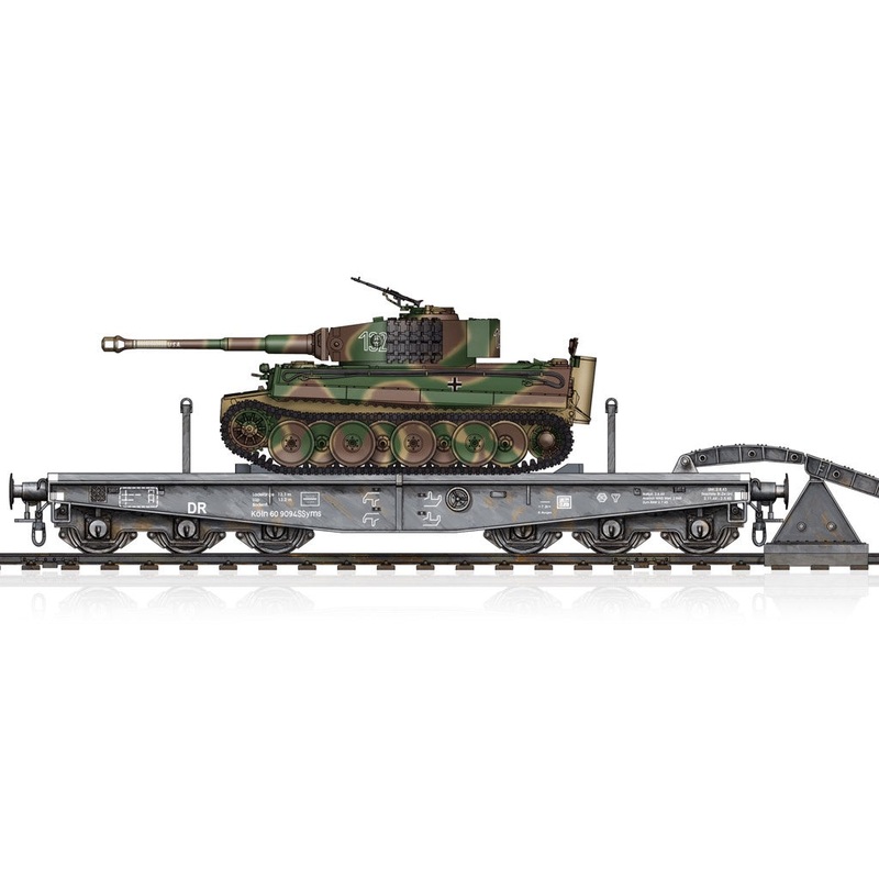 Hobby Boss - 1/72 Schwere Plattformwagen Type SSyms 80&Pz.Kpfw.VI Ausf.E Sd.Kfz.181 Tiger I (82934)