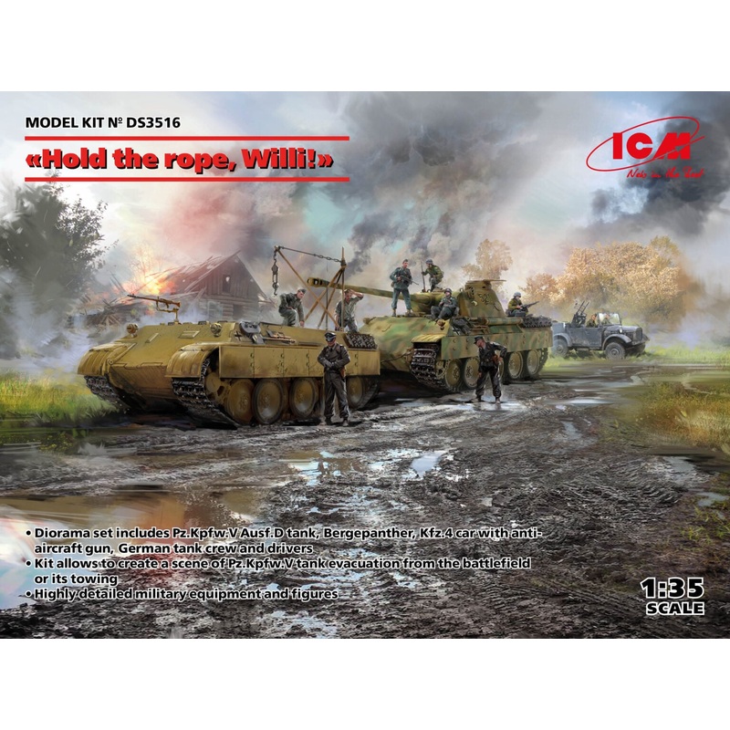 ICM - 1/35 Hold The Rope Willie! Pz.Kpfw.V  Bergepanther 1 .P0kw