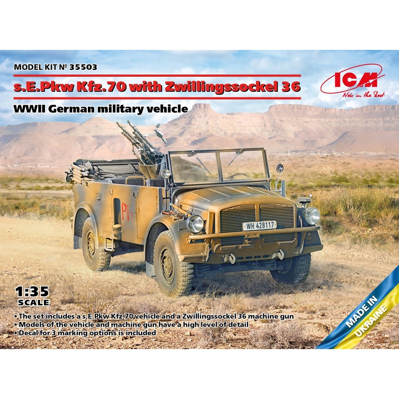 ICM - 1/35 S.E.Pkw Kfz.70 w/ Zwillingssockel 36