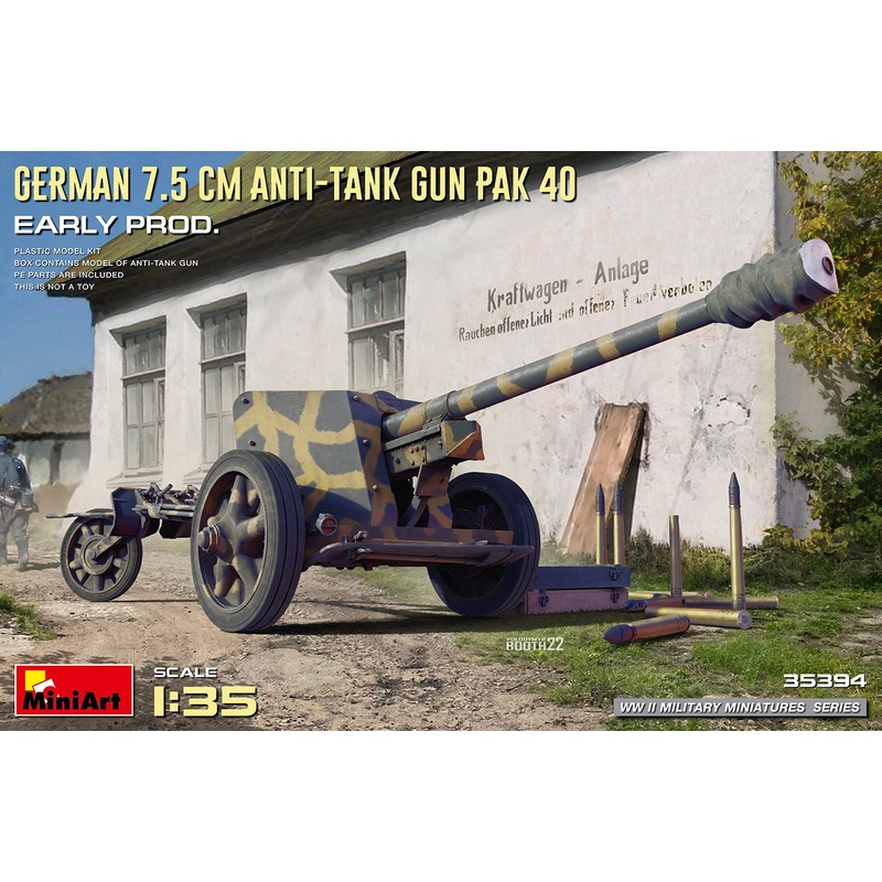Miniart - 1/35 German 7.5cm Anti-Tank Gun PAK 40. Early Prod