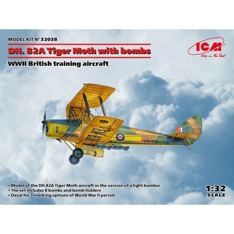 ICM - 1/32 Dh 82a Tiger Moth w/Bombs
