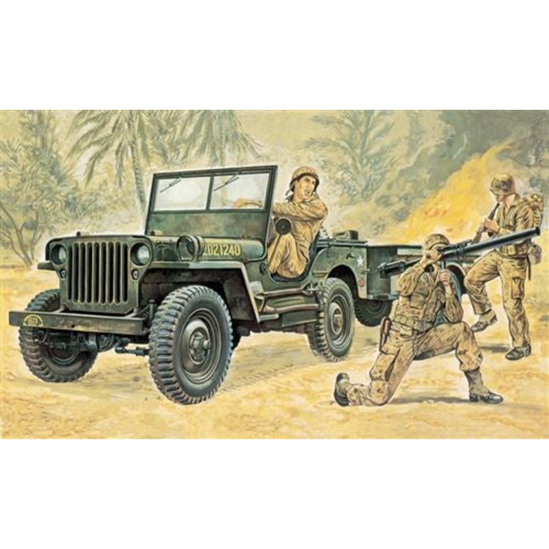 Italeri - 1/35 Willys MB Jeep with Trailer