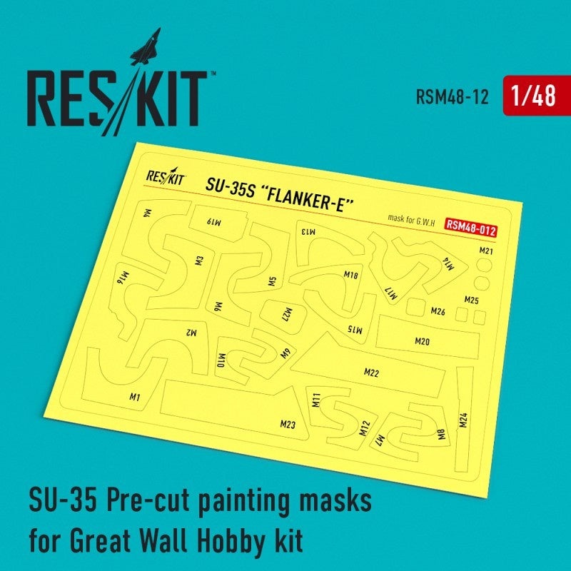 Reskit - 1/48 Su-35 Pre-Cut Masks for GWH kit (RSM48-0012)