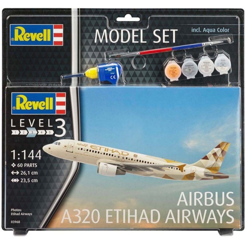 Revell - 1/144 Airbus A320 Etihad (Model set Incl.Paint)