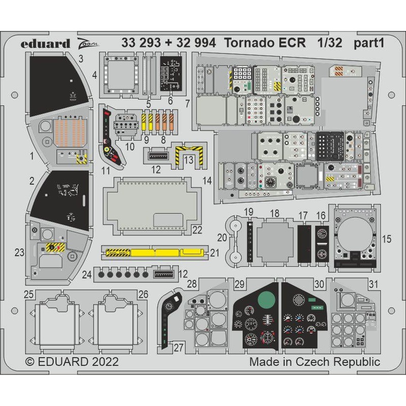 Eduard - 1/32 Tornado ECR (for Italeri) (Color photo-etched) 33293