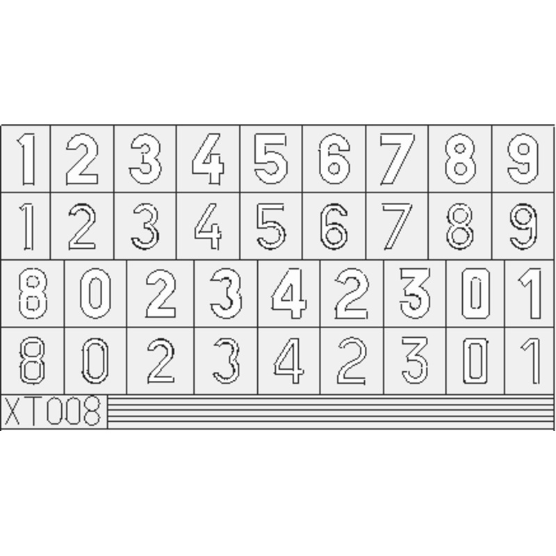 Eduard - 1/35 German Numbers Medium Masking sheet XT008
