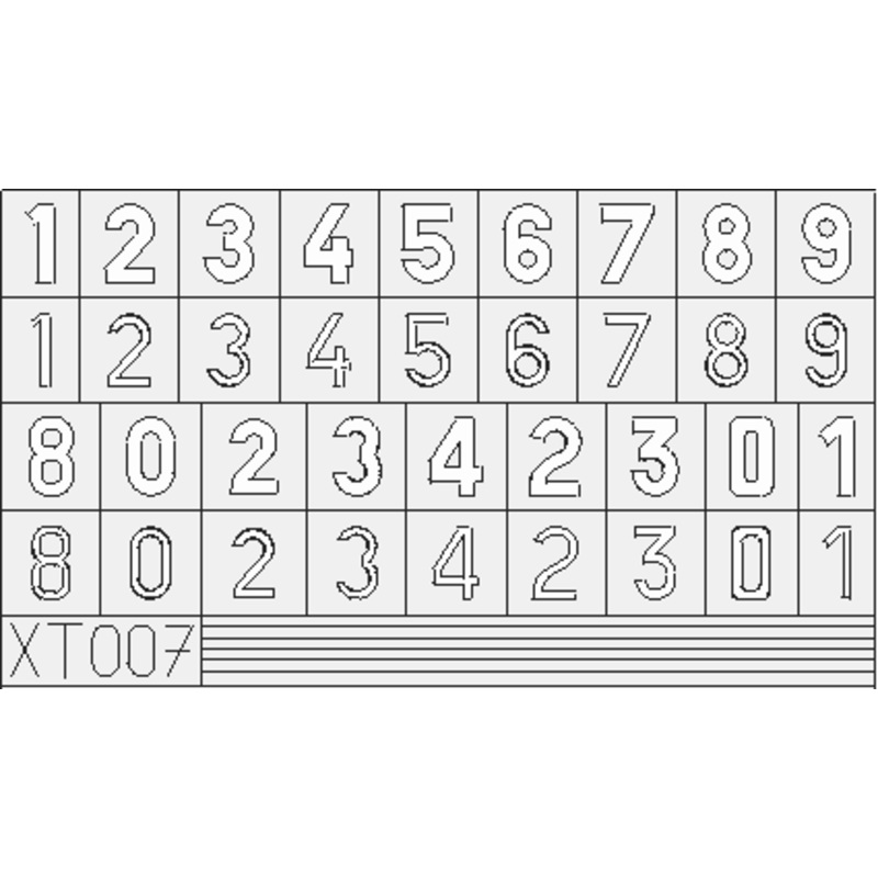 Eduard - 1/35 German Numbers Small Masking sheet XT007