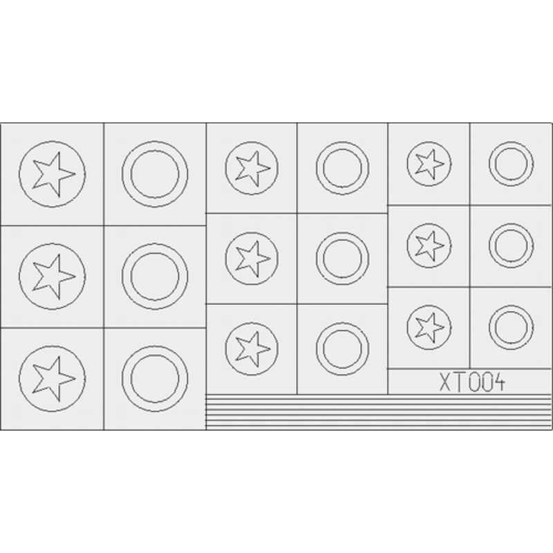 Eduard - 1/35 US Stars Medium  Masking sheet XT004
