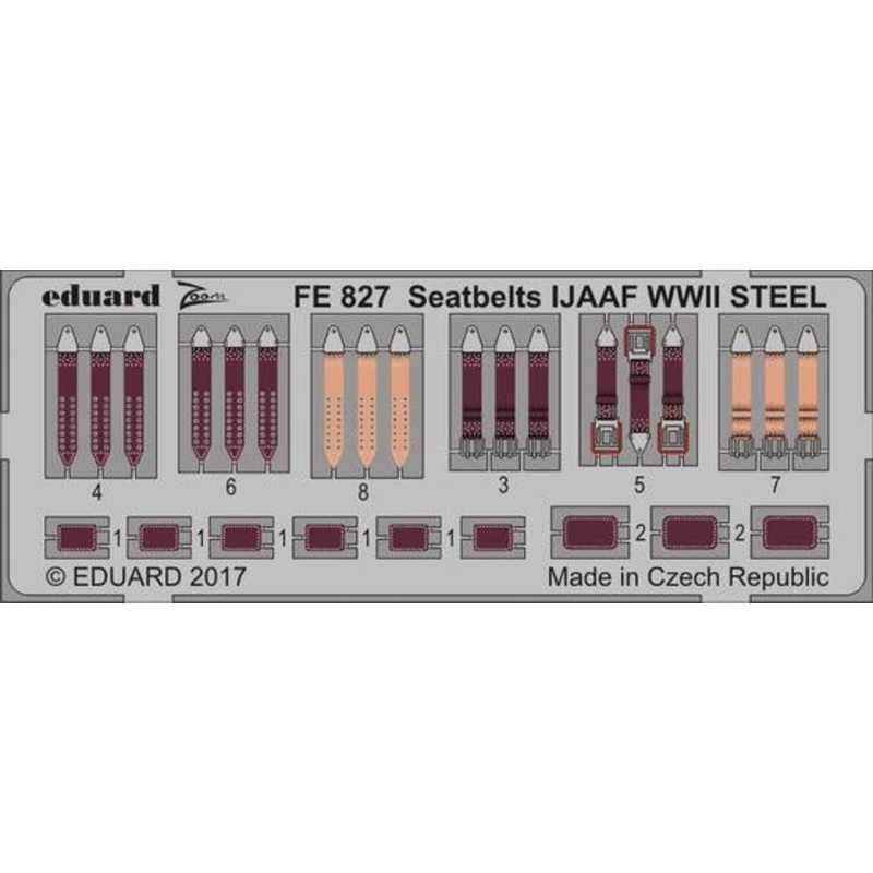 Eduard - 1/48 Seatbelts IJAAF WWII STEEL (Color Photo-etched) FE827