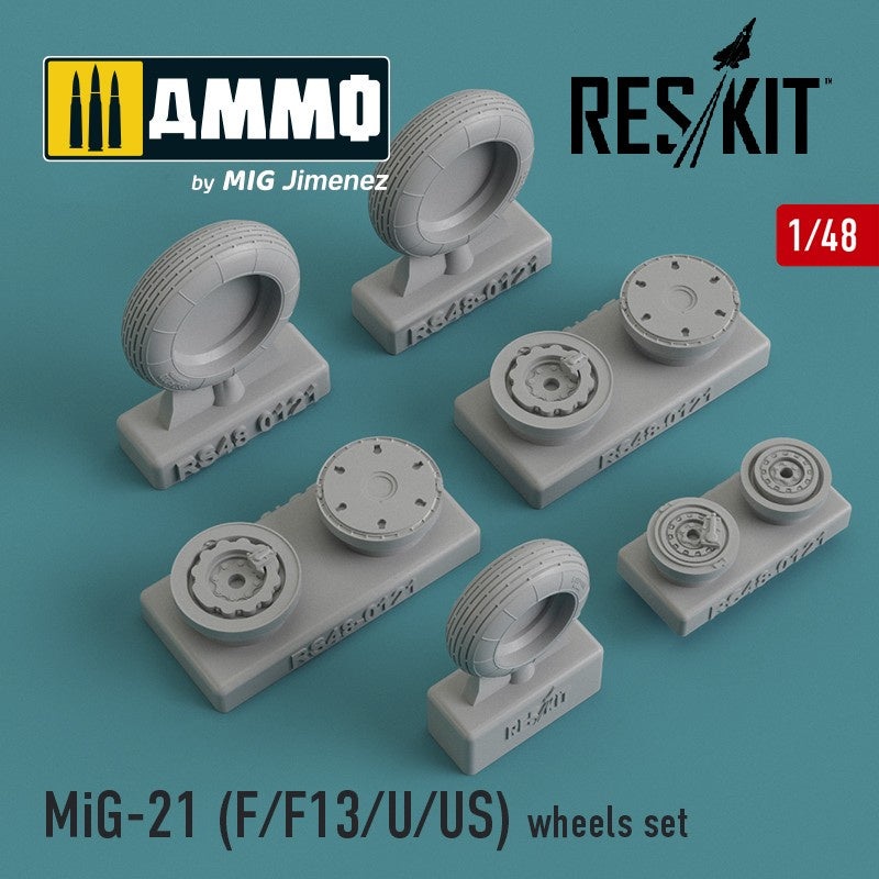 Reskit - 1/48 MiG-21 (F/F13/U/US) wheels set (RS48-0121)