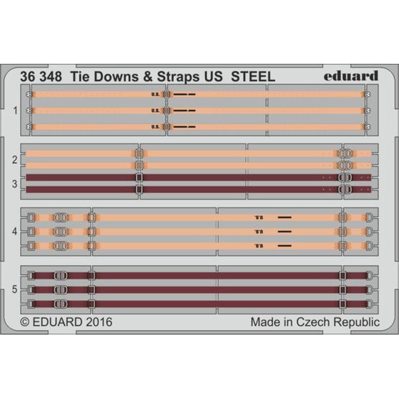 Eduard - 1/35 Tie Downs & Straps US STEEL (Color photo-etched) 36348