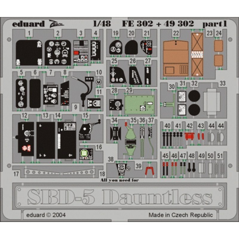 Eduard - 1/48 SBD-5 (Color photo-etched) (for Accurate Miniatures) FE302