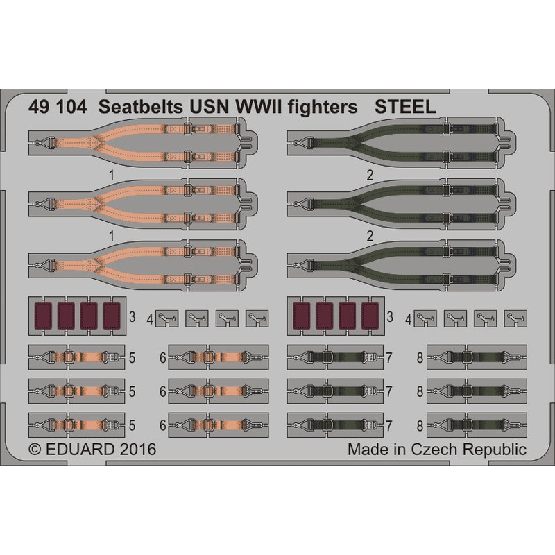 Eduard - 1/48 Seatbelts USN WWII fighters STEEL (Color photo-etched) 49104
