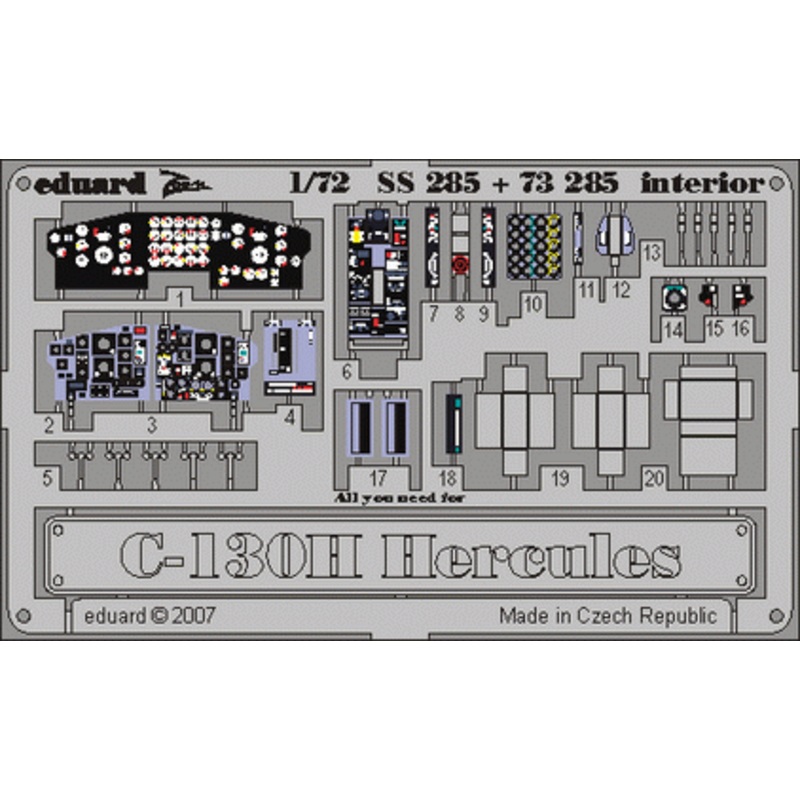 Eduard - 1/72 C-130H (Color photo-etched) (for Italeri) SS285
