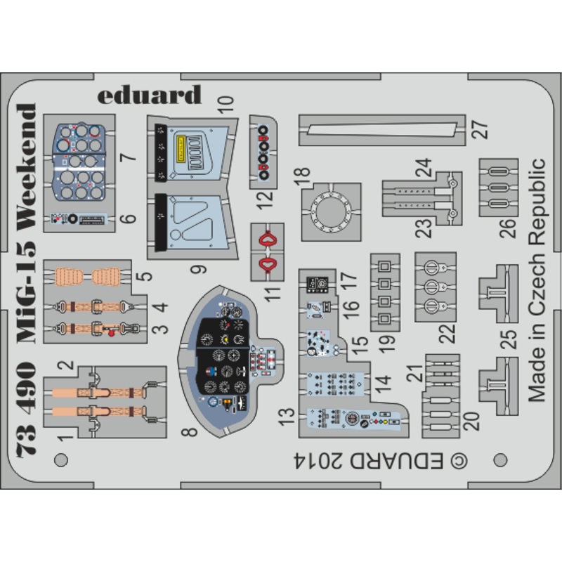 Eduard - 1/72 MiG-15 Weekend (Color photo-etched)(for Eduard) 73490